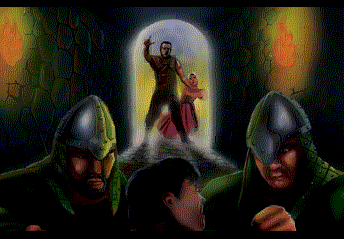 Beyond Shadowgate (TurboGrafx CD) screenshot: There he is sent to the dungeon.