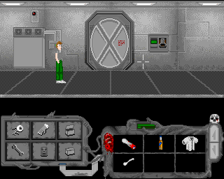 Ciemna Strona (Amiga) screenshot: Lab entrance