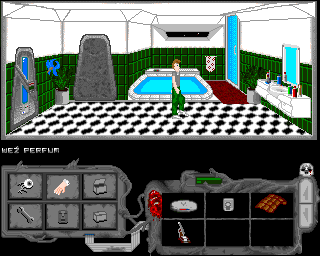 Ciemna Strona (Amiga) screenshot: Bathroom