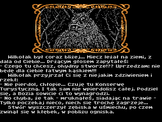 Droga do Duplandu (Atari 8-bit) screenshot: Meeting with a werewolf