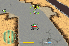 Car Battler Joe (Game Boy Advance) screenshot: Shoot the objects.