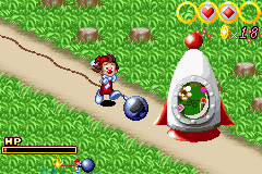 Kid Klown in Crazy Chase (Game Boy Advance) screenshot: Reached the bomb.