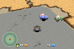 Car Battler Joe (Game Boy Advance) screenshot: Ram them.