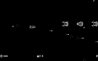 Mono Space (DOS) screenshot: Our monochromatic space race commences