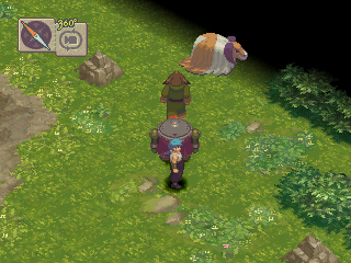 Breath of Fire IV (PlayStation) screenshot: Many points on the map are supposed to be places of interest. However, all I can see here are some animals in a field...