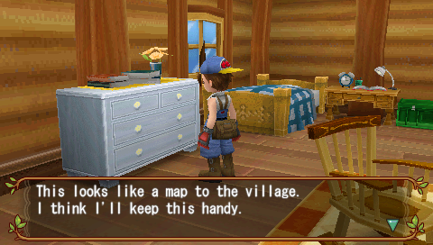 Harvest Moon: Hero of Leaf Valley (PSP) screenshot: Found a map.