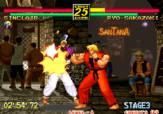 Art of Fighting 3: The Path of The Warrior (Arcade) screenshot: Nice punch