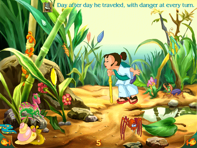 Magic Tales: The Little Samurai (Windows) screenshot: Look how big is the environment for a tiny boy like Taro...