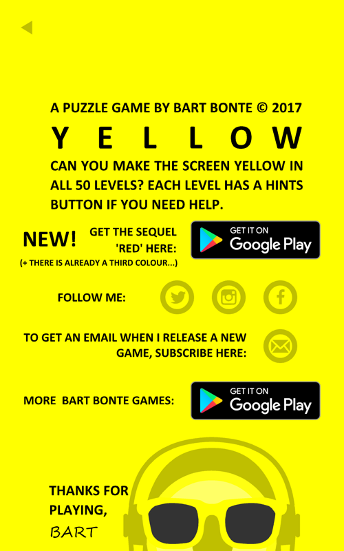 Yellow (Android) screenshot: Info about the game