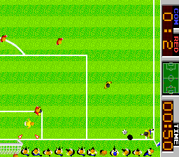 Tehkan World Cup (Arcade) screenshot: Corner.