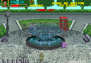 Dead Connection (Arcade) screenshot: The fountain has been destroyed