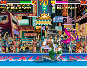 Knuckle Heads (Arcade) screenshot: Double kick