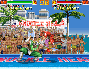 Knuckle Heads (Arcade) screenshot: Axes rule!