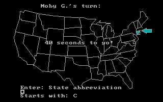 These United States (DOS) screenshot: Running low on time? you can always ask for a hint.