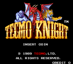 Tecmo Knight (Arcade) screenshot: Title screen