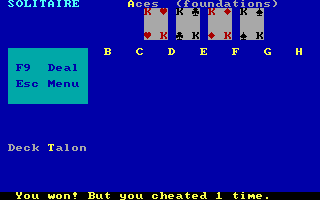 Solitaire (DOS) screenshot: You just won't let it go, will you?