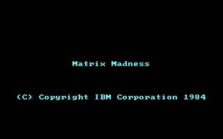Matrix Madness (DOS) screenshot: Title screen