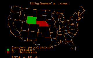 These United States (DOS) screenshot: A question of population.