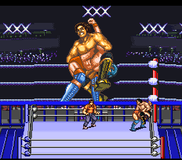 Hammerlock Wrestling (SNES) screenshot: Ok, biatchess. Peace out and be a family man.