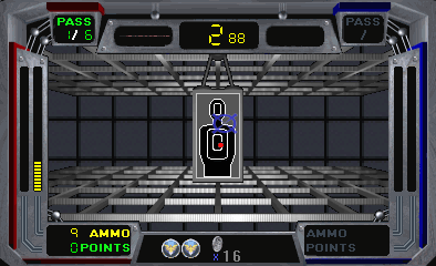 Police Trainer: Property of Metro Police Academy (Arcade) screenshot: Aim for the head or stomach