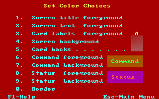 Solitaire (DOS) screenshot: Fun with colors!