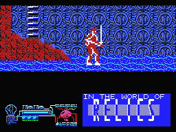 Relics (MSX) screenshot: There's always a water level...