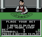 Las Vegas Cool Hand (Game Boy Color) screenshot: Blackjack Dealer.