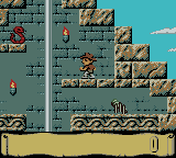 Montezuma's Return! (Game Boy Color) screenshot: Slide down the pole.