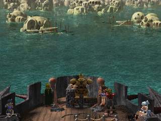 The Legend of Dragoon (PlayStation) screenshot: Sailing towards new lands! We are about halfway through the game now