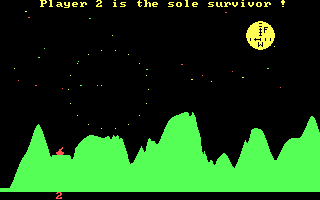 Night Fire (DOS) screenshot: Player 2 gets the fireworks show.