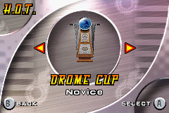 Drome Racers (Game Boy Advance) screenshot: Choose a cup.