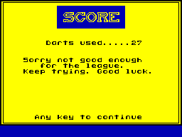 180 (ZX Spectrum) screenshot: Didn't make the league