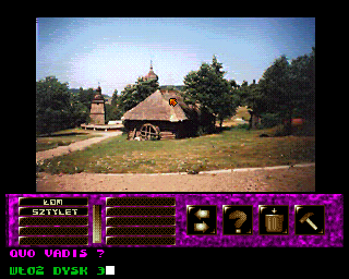 Skarb Templariuszy (Amiga) screenshot: Entrance to the village