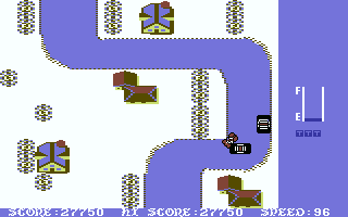 Stocker (Commodore 64) screenshot: Later on, the roads are positively crawling with police.