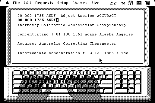 Mavis Beacon Teaches Typing! (Macintosh) screenshot: Another lesson