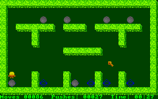 Roll On (Amiga) screenshot: Pushing rocks into place