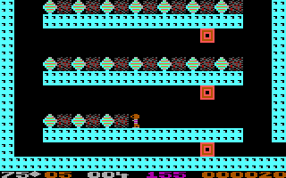Boulder Dash II: Rockford's Revenge (PC Booter) screenshot: Square dance (PCjr/Tandy)