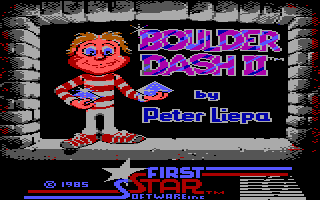 Boulder Dash II: Rockford's Revenge (PC Booter) screenshot: Title screen (PCjr/Tandy)
