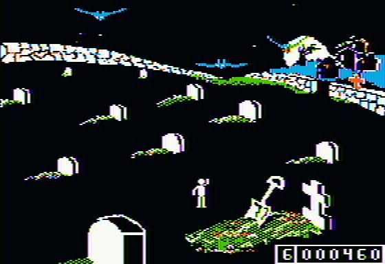 Randamn (Apple II) screenshot: Birds attack