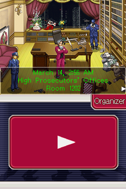 Ace Attorney Investigations: Miles Edgeworth (Nintendo DS) screenshot: Just like in a police procedural, time and location.