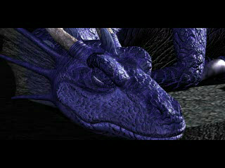 Final Fantasy Anthology (PlayStation) screenshot: Final Fantasy V: ...and an impressive purple dragon!