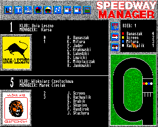 Speedway Manager (Amiga) screenshot: Finish line