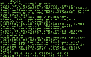 Ucieczka ze Spejs-Szipu (Commodore 64) screenshot: Standard text screen