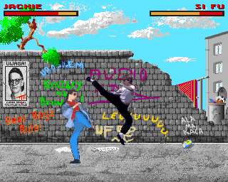 TaeKwonDo Master (Amiga) screenshot: Jump kick