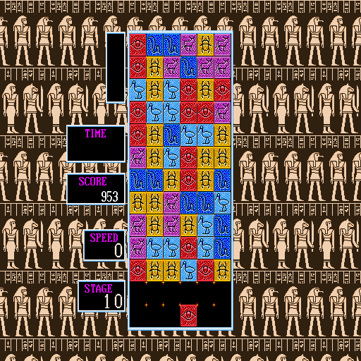 Columns (Sharp X68000) screenshot: Every 5 stages there's a bonus round