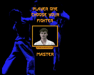 Super TaeKwonDo Master (Amiga) screenshot: Choose your fighter