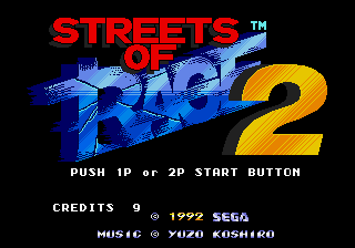 Streets of Rage 2 (Arcade) screenshot: Title Screen.