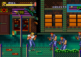 Streets of Rage 2 (Arcade) screenshot: Here come the bad guys.