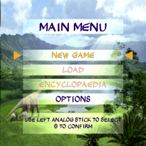 Disney's Dinosaur (PlayStation 2) screenshot: The game's main menu