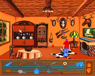 Teen Agent (Amiga) screenshot: Forest lodge